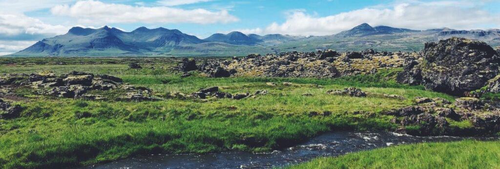 River, rocks and grass