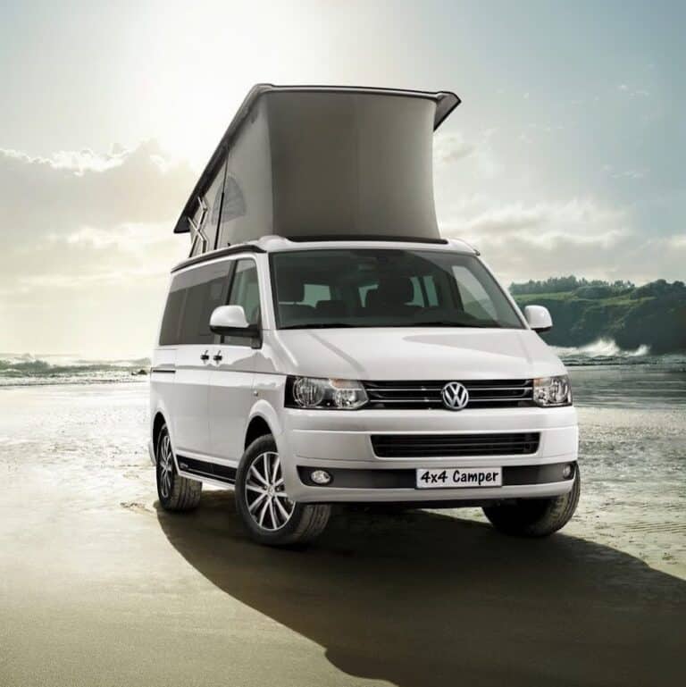 4x4 camper van with roof tent in Iceland