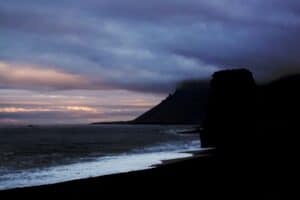 Beach camping in Iceland