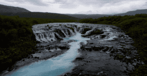 Beautiful Brúarfoss waterfall