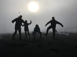 Black sand beach fun