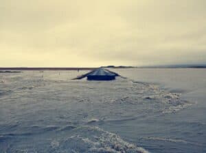 Bridge swept away by floods - East Iceland