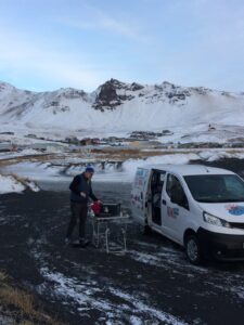 Cooking lunch outside Vik