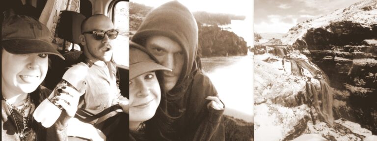 couple travelling around iceland in a van