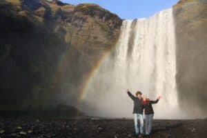 Double rainbow by Skógafoss