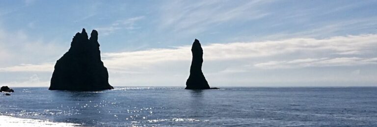 view of Reynisdrangar in the sea