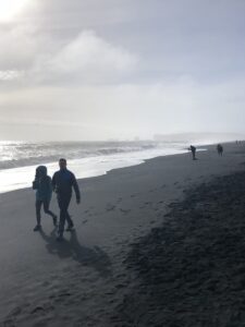 Enjoying the black sand beach Reynisfjara