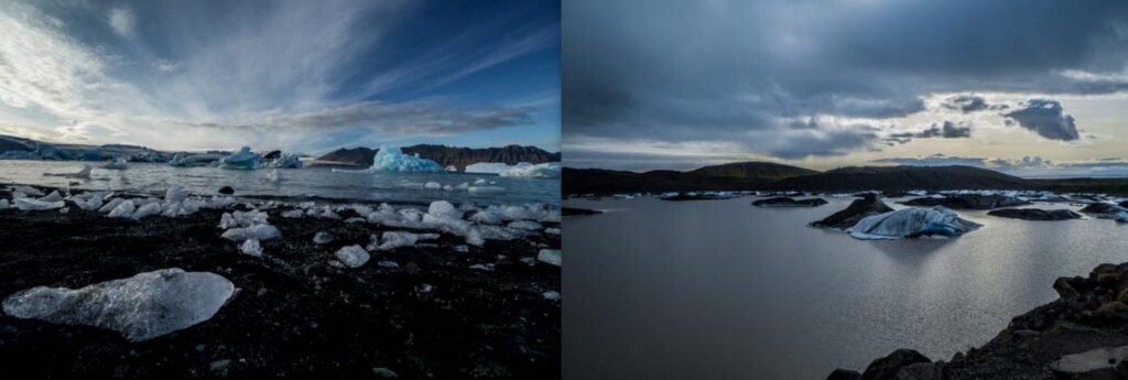 icebergs in jökulsárlón glacier lagoon in iceland
