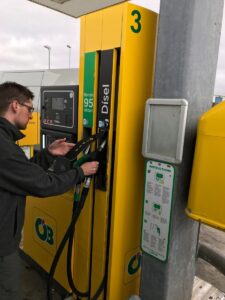 Filling up the camper