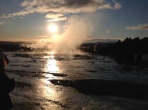Geyser in wintertime