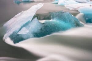 Ice drifting into the ocean