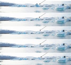 Iceberg calving Jökulsárlón