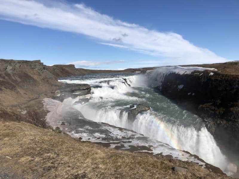 the gullfoss waterfall in iceland hvítá