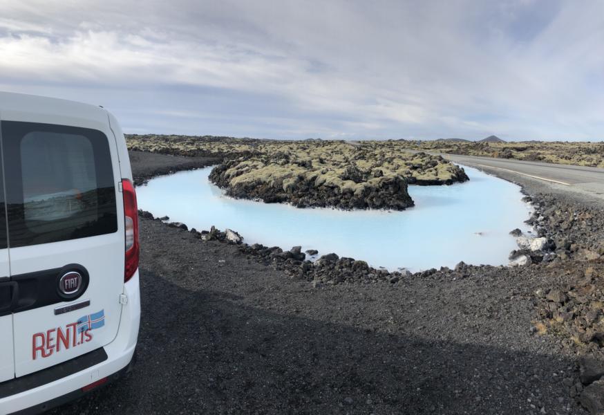 rentdev.vinnugrunnur.is camper blue lagoon on the road