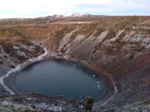 Lake Kerið frozen