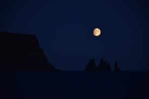 Moon over Reynisdrangar