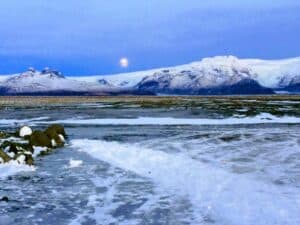 Moon over east Iceland