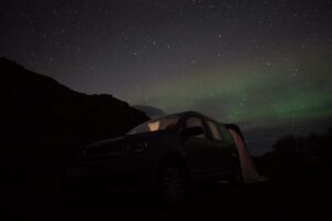 Northern lights in the still of the night