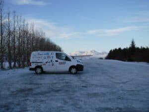 Parking by Faxafoss waterfall