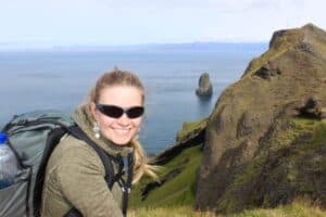 Reaching the top of Blátindur