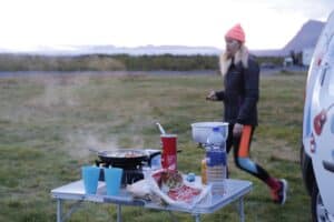 Rest stop on the road trip in Iceland