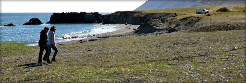 Beach hiking Iceland during summer