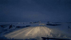 Snowing on road nr 1