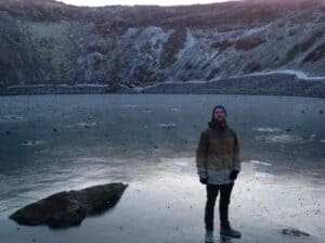 Standing in Kerið Crater