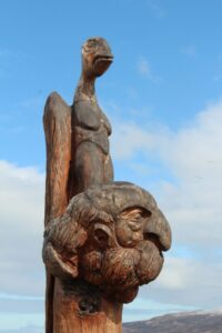 Statue by the shark farm