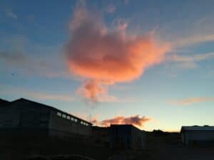 Sunset clouds in East Iceland