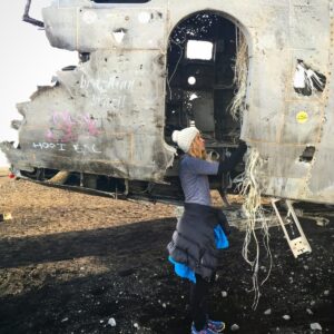 The black sand crash site in Iceland