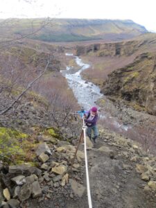 The climb to Glýmur
