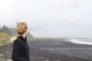 The huge black sand beach by Vík