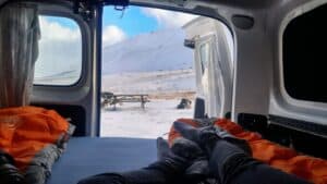 Winter camper vanning in Iceland