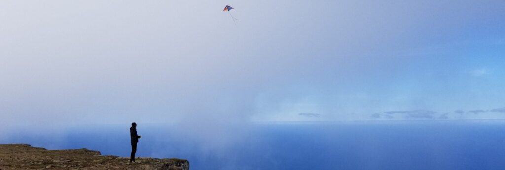 Kite flying in Iceland