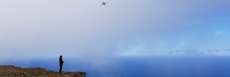 Kite flying in Iceland