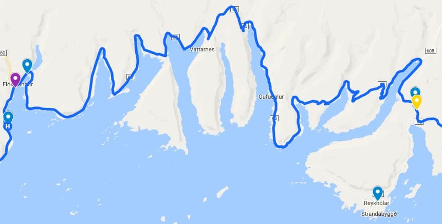 Driving to Bjarklarlundur