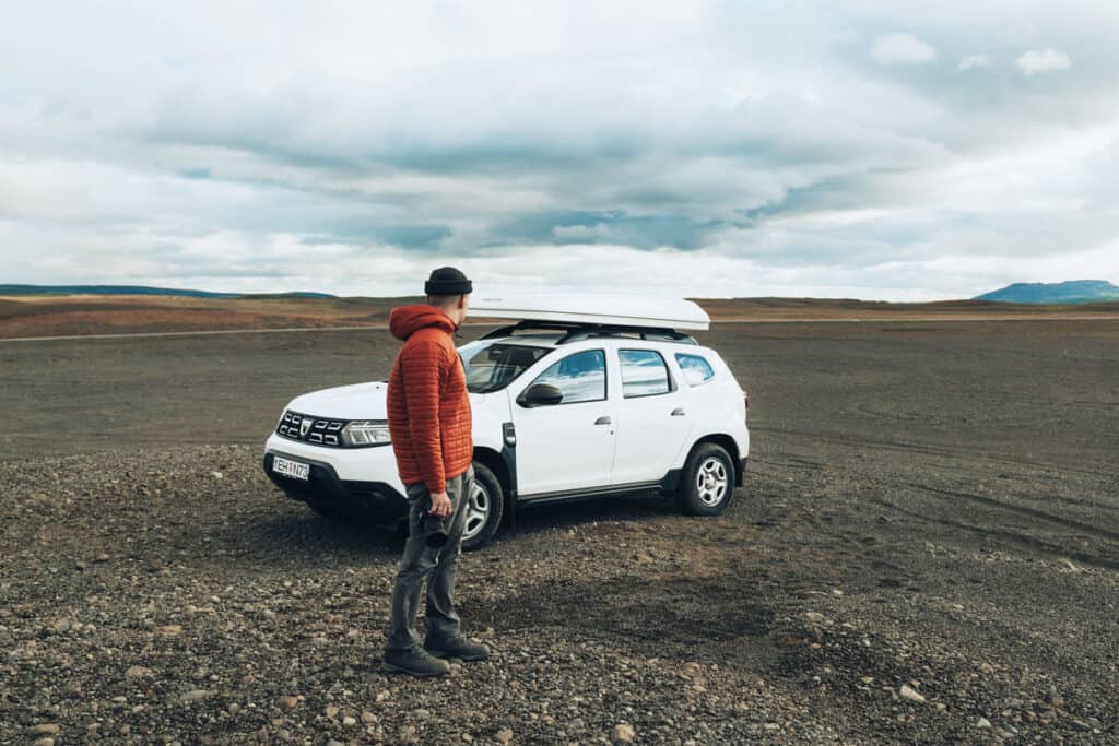 rent.is 4x4 Dacia Duster camper van, Iceland volcanic landscape