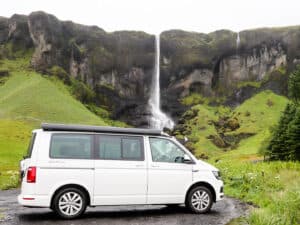 Our Camper van by a fall