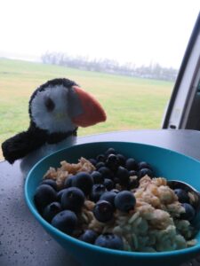 Vanessa enjoying blueberries
