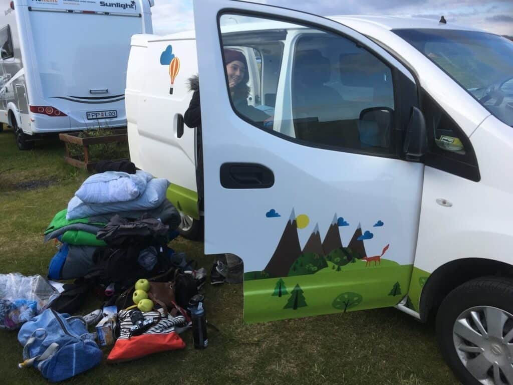 Cleaning the campervan