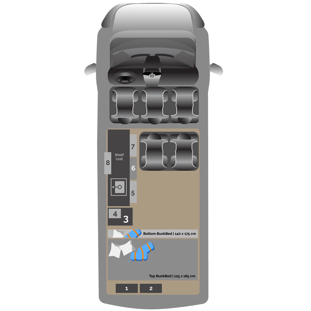 Renault Master 5 campervan interior illustration