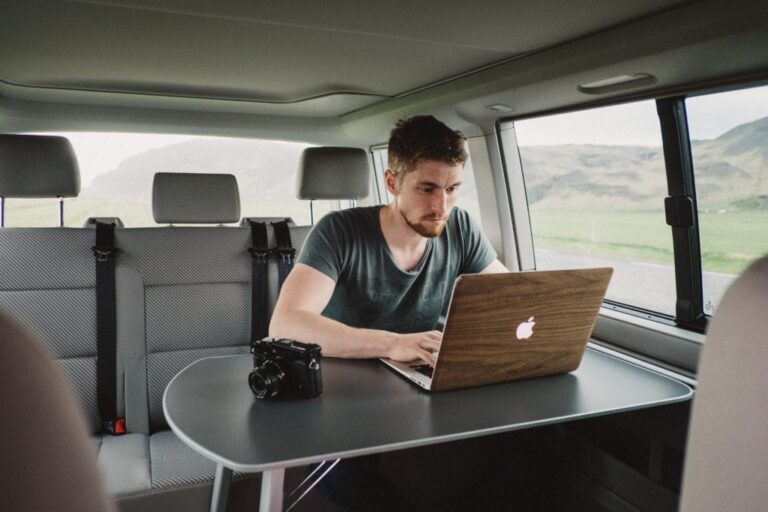 Wifi iceland inside a VW California camper