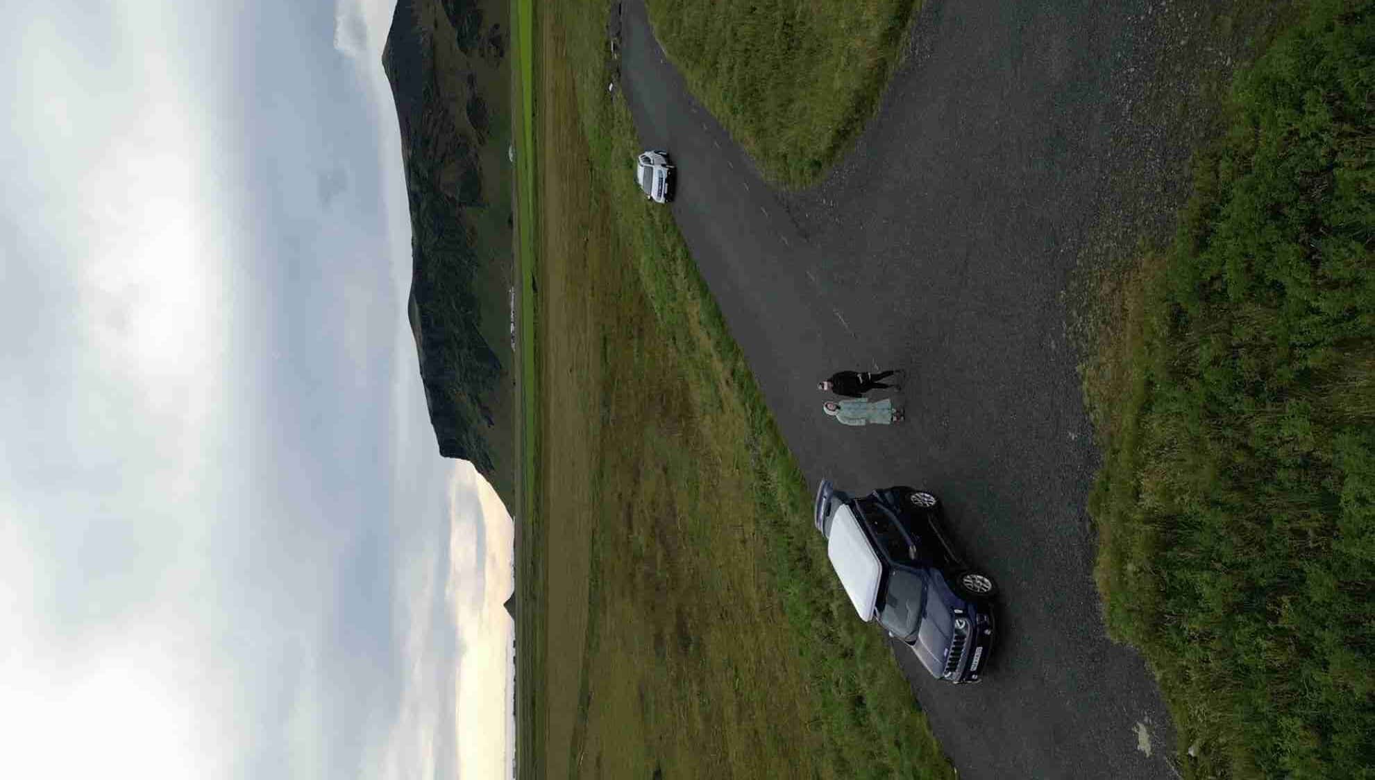 An overhead photo of the Jeep renegade and two Wild girls