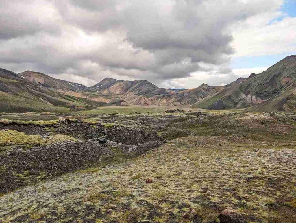 Iceland exploration, looking at an old lava field