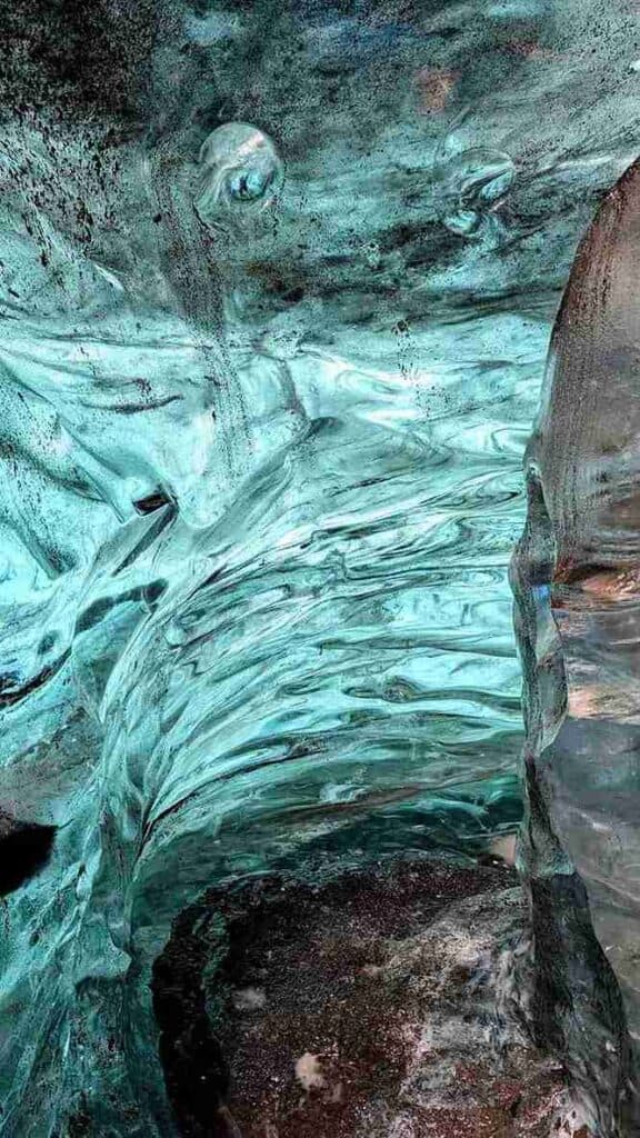 Inside a glacier walk