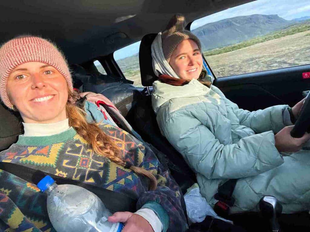 Wild girls driving in the highlands