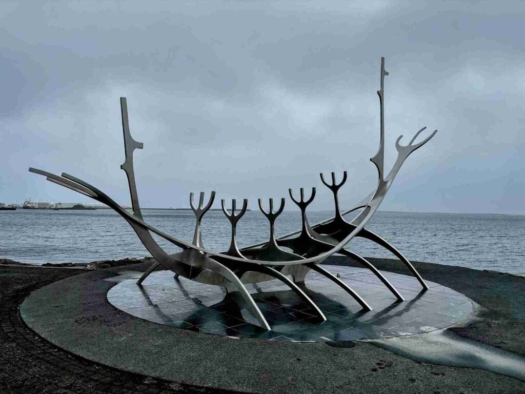 A viking ship skulpture in Reykjavík